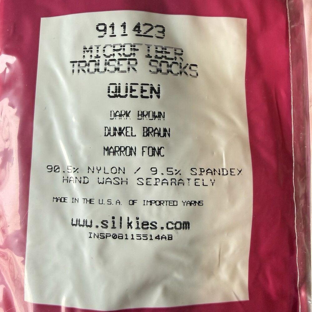 New Silkies Trouser Socks 2 Pk Dark Brown Microfiber Queen Size #911423 - Picture 2 of 4